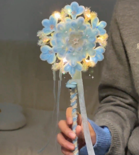 蓝色扭扭棒雪花仙女魔法棒抖音同款新款2025手工diy材料包