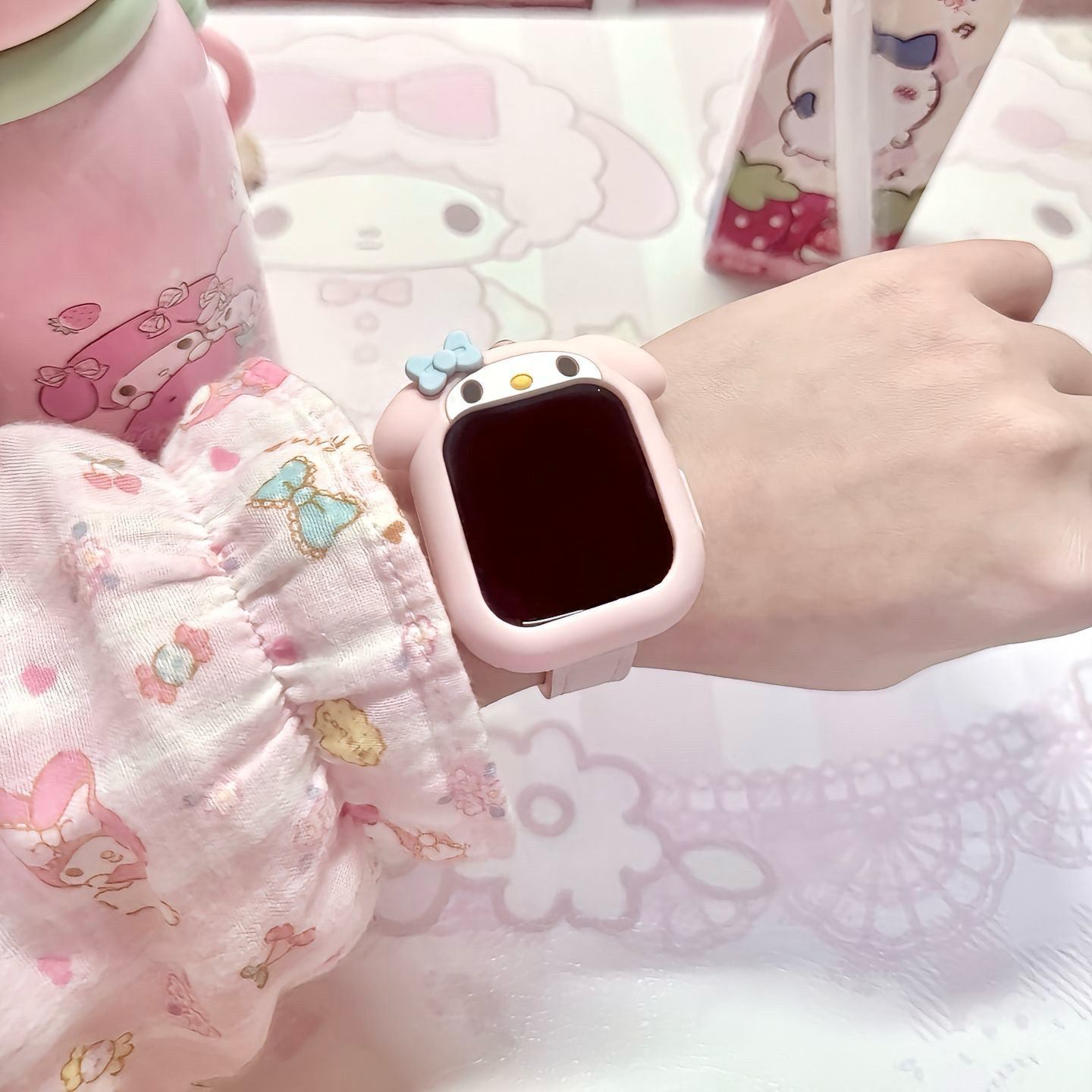 苹果手表保护壳粉色小兔子表壳新款2025少女心甜美萌系保护套