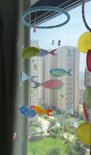 精美手工挂件DIY 海洋挂件送女友生日礼物彩色海洋风铃成品拼豆