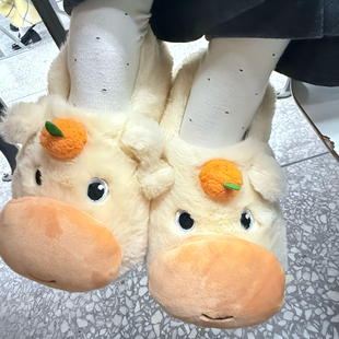 新款鞋子情侣外穿防滑居家保暖包跟棉鞋噜噜棉拖鞋女可爱冬