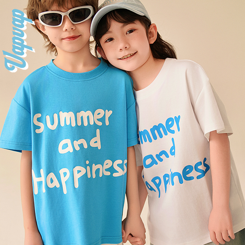 歪普歪普儿童T恤圆领美式短袖