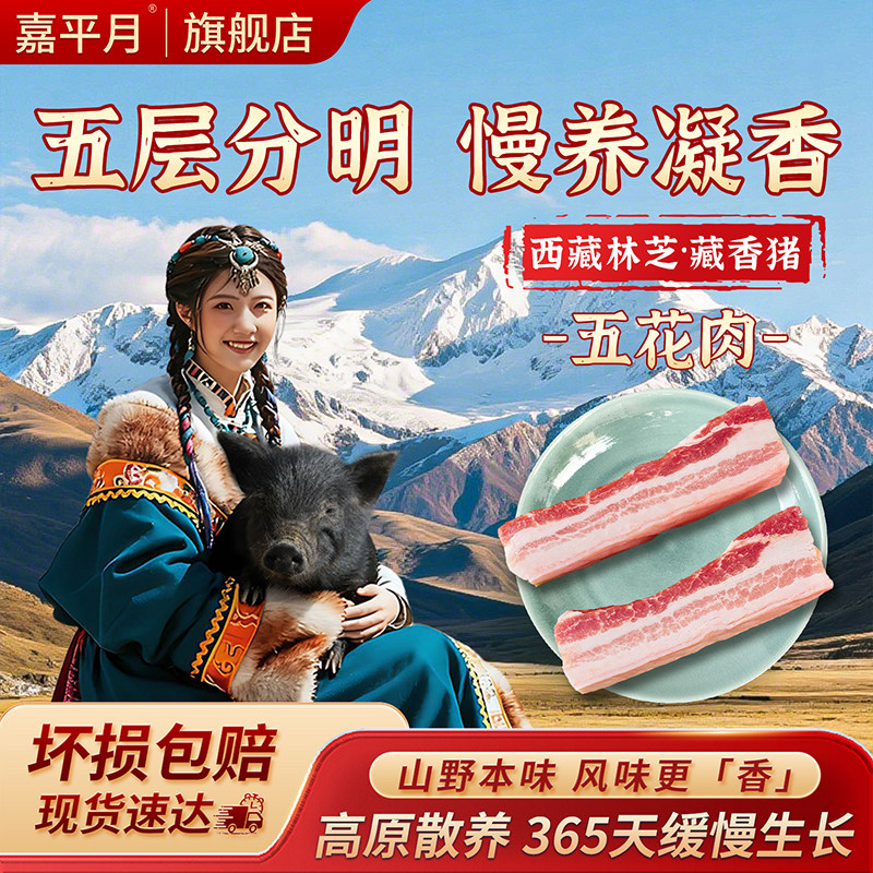 国企散养藏香猪五花肉高原黑猪图片