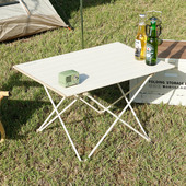 铝合金蛋卷桌野餐桌露营烧烤装 户外折叠桌d椅套装 一桌四椅便携式