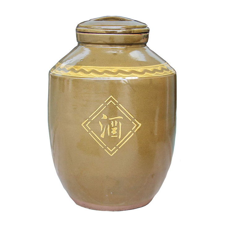 陶瓷酒坛子家用200/300/500斤密封窖藏土陶大酒缸V加厚白酒瓶带盖