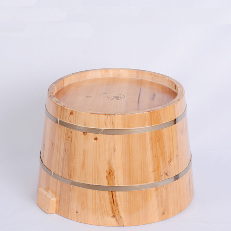 特价实木足浴桶泡脚盆p香杉木按摩足疗脚木盆加厚木桶矮木盆家用