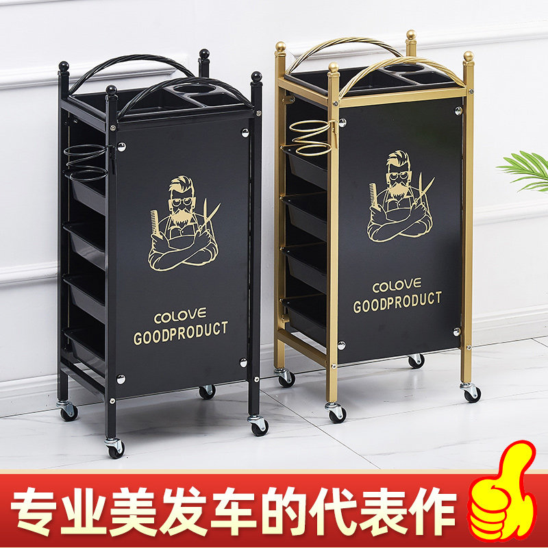 美发车发廊手推车杠车包邮美容小推车理发店Q烫染工具车复古欧式