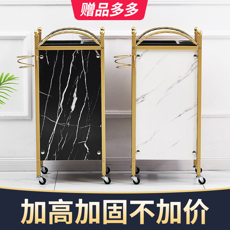 美发车发廊手推车l杠车美容小推车理发店烫染工具车复古欧式美甲