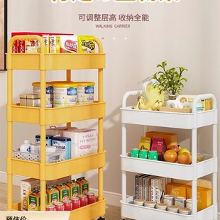 包邮 新疆 小推车置物架q厨房客厅落地零食架带滑轮可移动卧室收纳