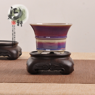 红木实木整块木雕刻底座天圆地方花瓶盆景奇N石紫砂茶壶小盆栽底