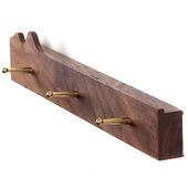 免打孔黄铜墙壁挂钩实木墙上挂衣架玄关卧室创意衣帽架Y复古置物