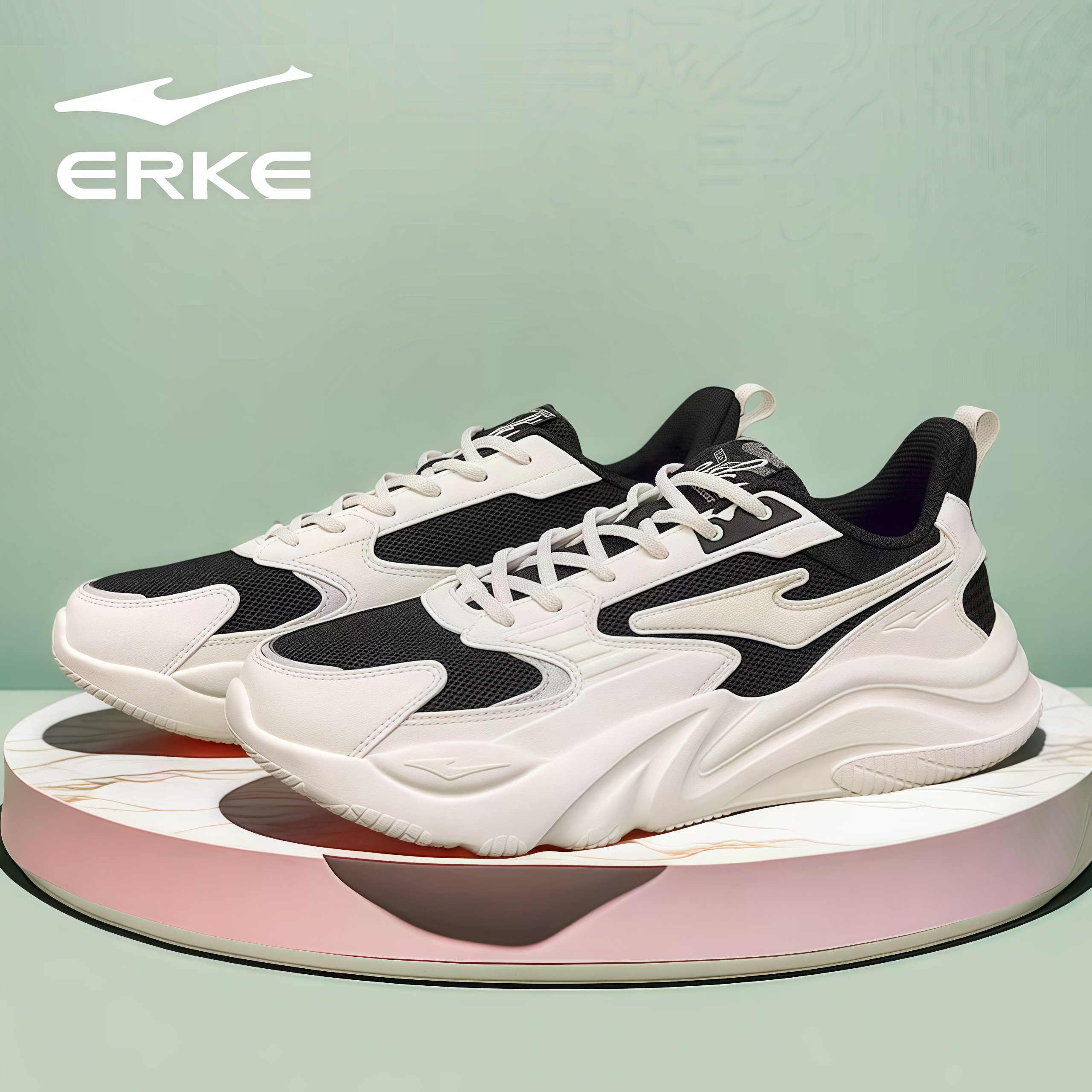 鸿星尔克男鞋2026春季新款软底透气复古老爹鞋男士潮流休闲运动鞋