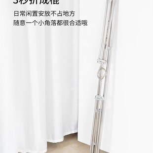 阳台晾衣杆加粗晾衣架伸缩杆家用室外升降L免打孔晒被子神器晒衣