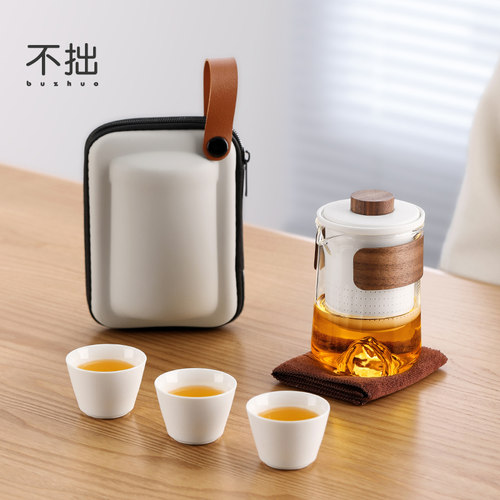 快客杯玻璃旅行茶具套装便携式户外D随身个人专用单人泡茶壶功夫