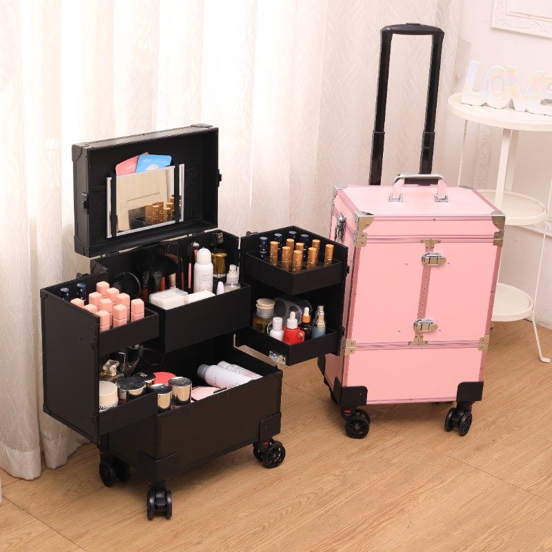化妆箱专业跟妆美容美甲师工具收纳拉杆K工具箱铝合金大容量手提,收纳整理,化妆箱/盒,淘宝优惠券,粉丝福利购,淘宝优惠卷