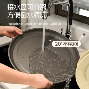 厨房304不锈钢碗盘沥水碗架圆形台面碗碟置物架餐具X碗筷盘子收纳