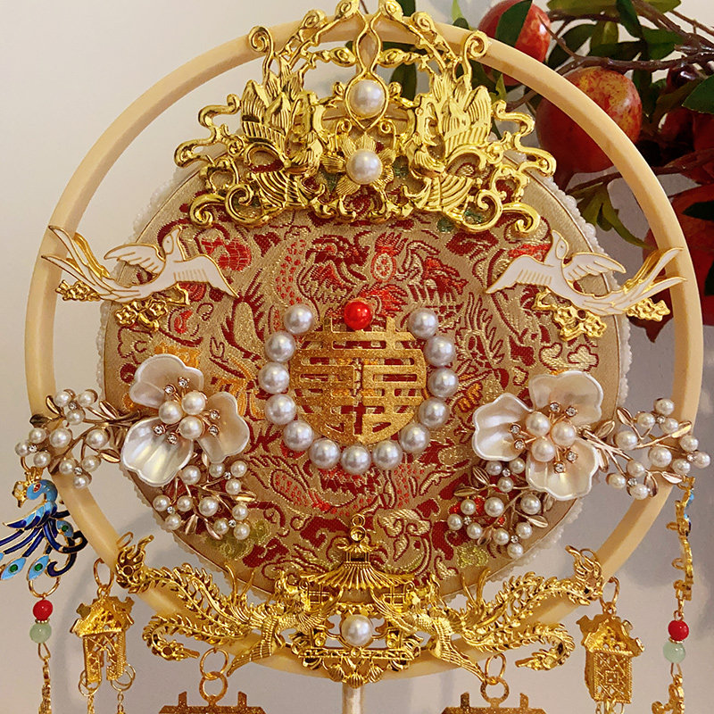 新娘团扇手工diy材料包成品出z嫁秀禾服婚礼婚庆结婚手持拍照喜扇,家居饰品,工艺扇/团扇/喜扇/折扇,淘宝优惠券,粉丝福利购,淘宝优惠卷