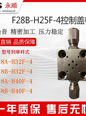 盖板F28A-H16/25/32/40/50F控制双向调压阀二通插装V逻辑F28B阀块