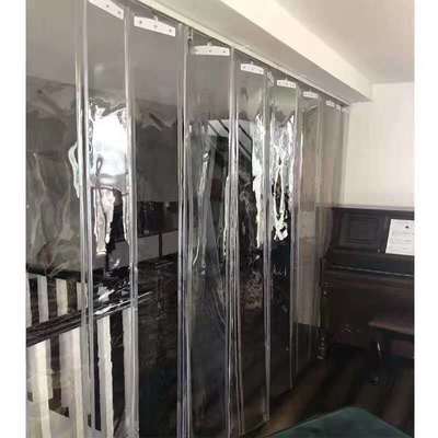 新款滑动折叠软门帘 塑料透明pvcC防风推拉帘轨道帘空调帘防尘隔