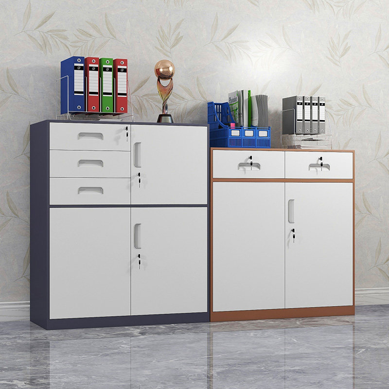 钢制玻璃门带抽屉锁办公档案文件柜员工落地铁皮资T料储物收纳矮,商业/办公家具,文件柜,淘宝优惠券,粉丝福利购,淘宝优惠卷
