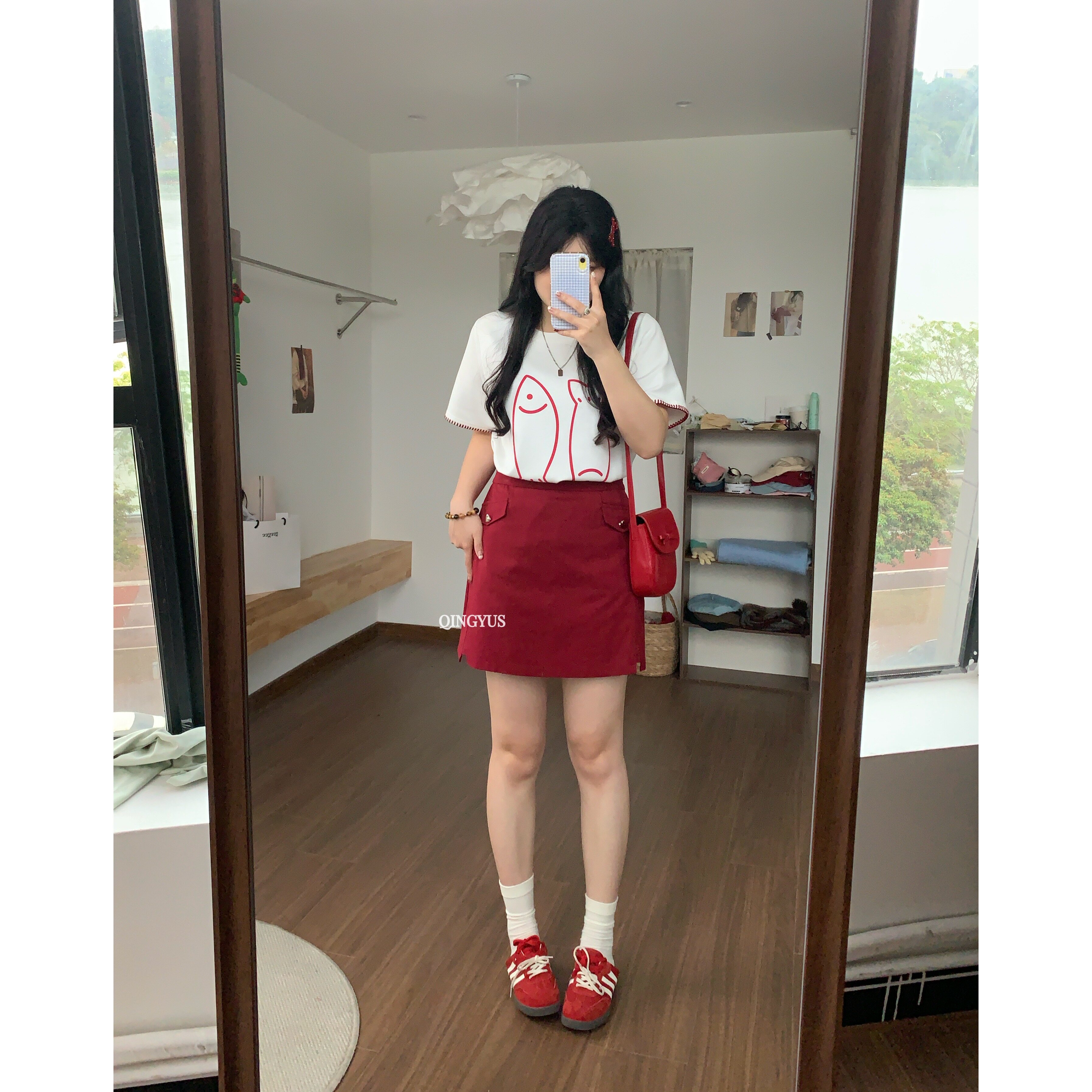 时尚气质小个子百搭半身裙微胖显瘦高腰减龄遮跨短裙春季大码女装