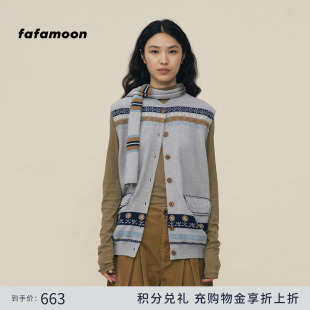 fafamoon设计师品牌费尔岛条纹多色羊毛围巾 2026早春胶囊系列