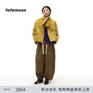 【2025秋冬新品】fafamoon设计师品牌 两面穿绗线廓形棉服外套女