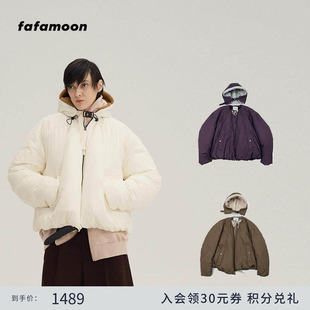 fafamoon设计师品牌 冬季时尚造型感防寒保暖外套飞行员羽绒服女