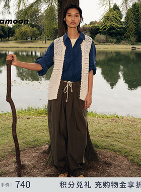 fafamoon设计师品牌2025夏季新品松软量感夏日裤休闲工装长裤子女