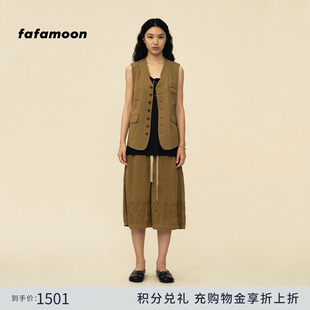 fafamoon设计师品牌 新品 亚麻镂空图案针织钩花中裤 2026春季