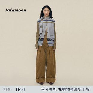 【2026早春胶囊系列】fafamoon设计师品牌条纹费尔岛羊毛马甲开衫
