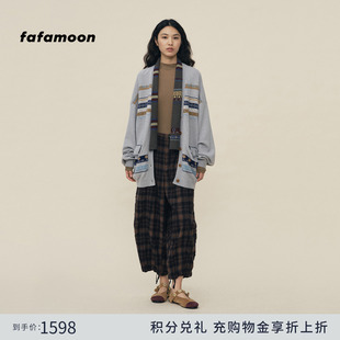 格纹灯笼休闲九分长裤 fafamoon设计师品牌 2026早春胶囊系列