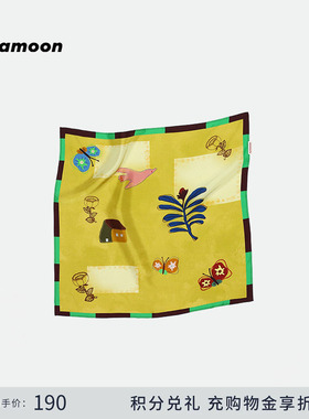 fafamoon设计师品牌 2025夏季新品真丝方巾轻盈薄款桑蚕丝个性