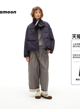 fafamoon设计师品牌秋冬两面穿绗线廓形棉服外套女