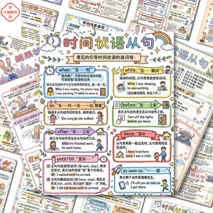 72张英语从句贴纸零基础英语语法英语从句学习贴纸diy桌面