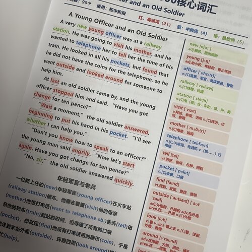 70篇搞定中考英语1600词汇彩色英语阅读笔记课业本(网盘听音频)