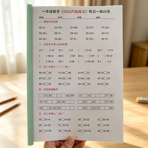 2026新版一年级上册数学50以内加减法每日一练幼升小衔接练习本