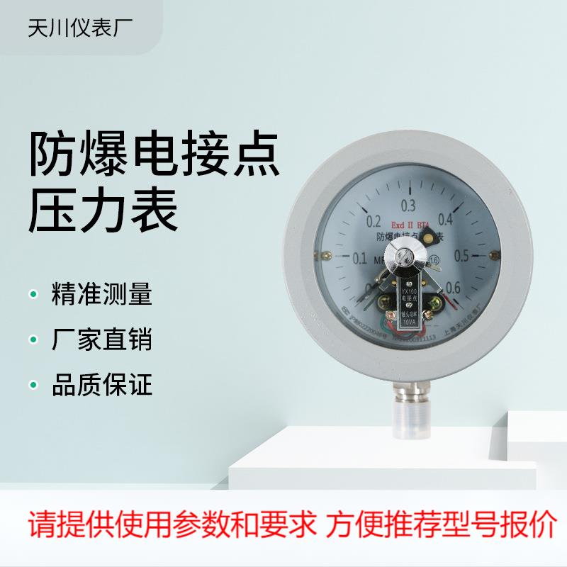 YTX-100B 防爆电接点压力表EXdiiBT4/CT6隔爆压力表 隔膜电接点