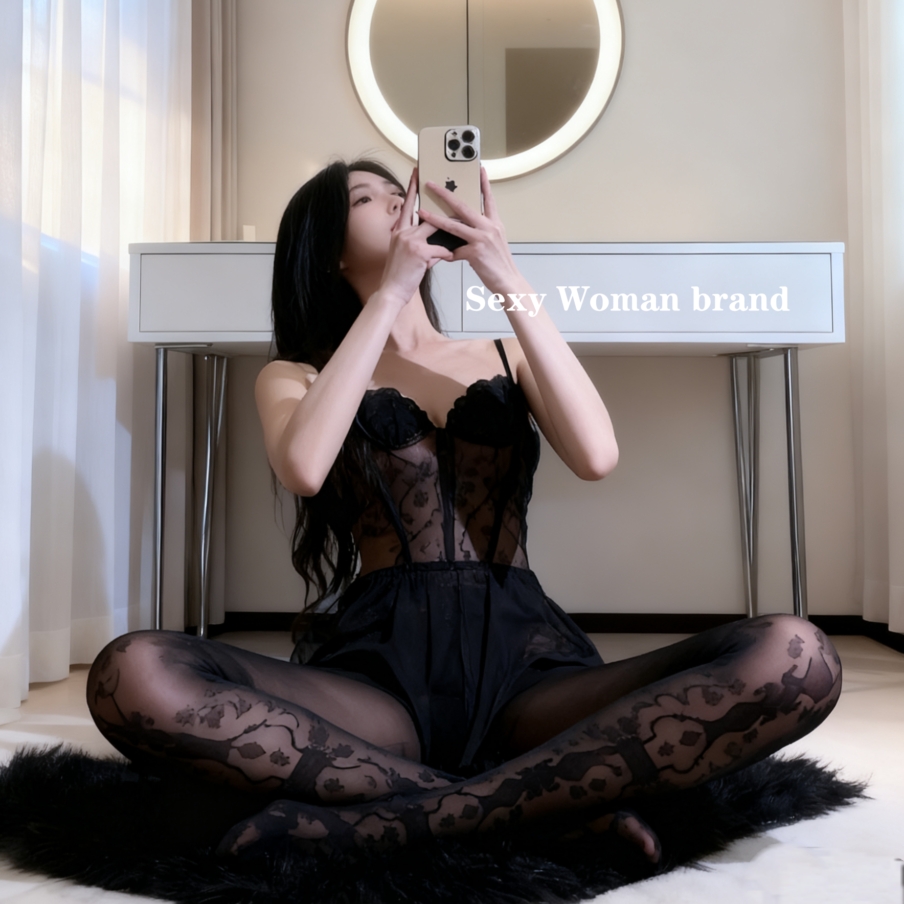 Sexy Woman性感巴洛克提花丝袜qqny黑开裆黑丝花纹连裤袜白丝芭蕾