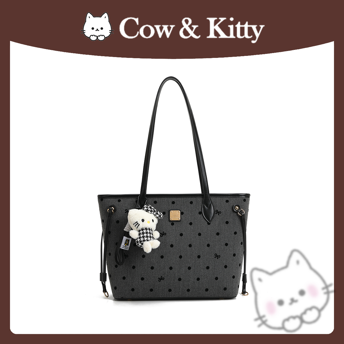 【刘叮当甄选】CowKitty/复古轻奢潮流大容量托特包单肩8082斑点