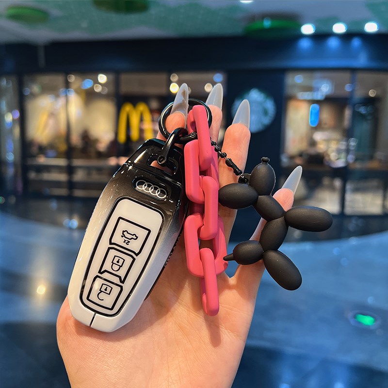 适用25款奥迪A6L e-tron钥匙套A5L/Q6L e-tron高级金属壳包扣