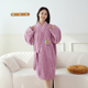睡袍比全棉吸水速干2023新款 洗澡长袖 可裹秋冬季 浴巾浴袍女可穿式