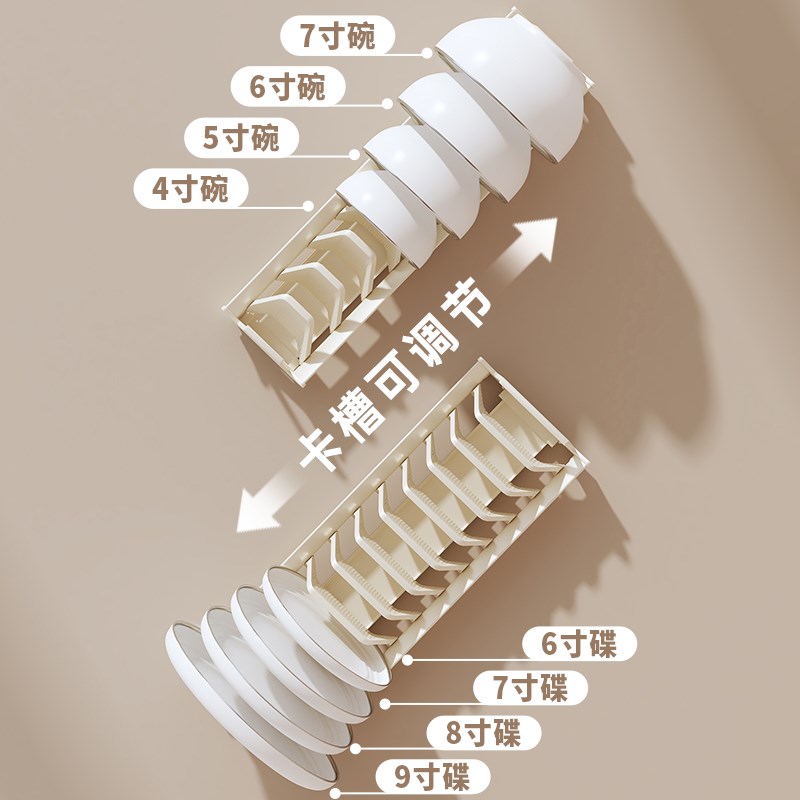 厨房抽拉式碗碟置物架橱柜抽屉式拉篮柜内下水槽下碗具碗盘收纳
