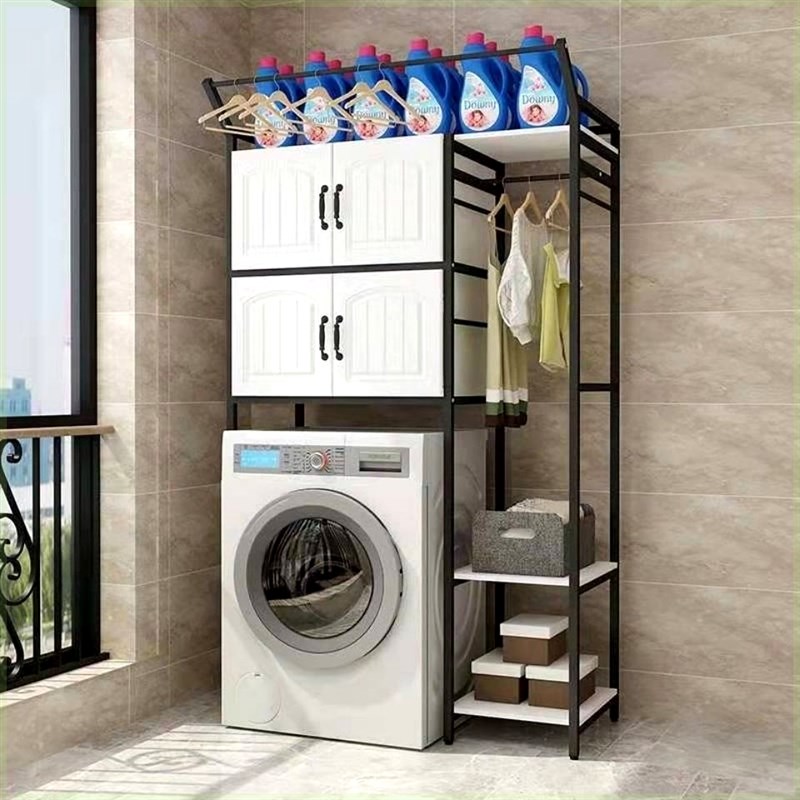 阳台洗衣机置物架浴室滚筒上方储物柜多层收纳架卫生间带欧式柜门
