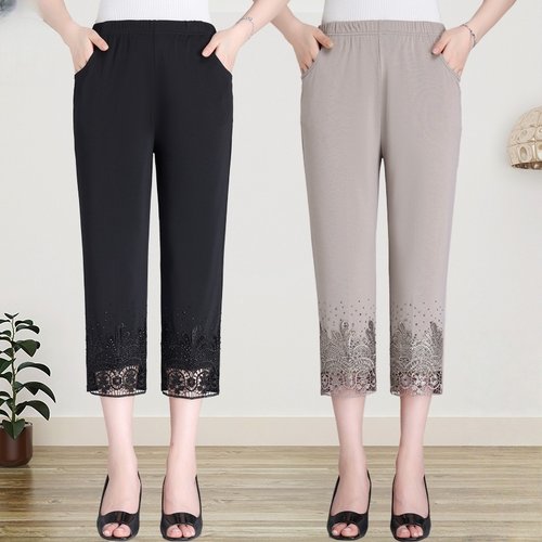 冰丝夏天直筒老年人直筒裤