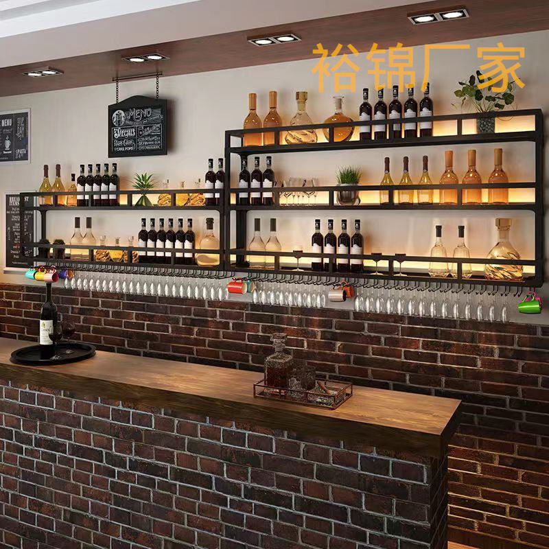 酒吧热门壁挂倒挂红酒展示架