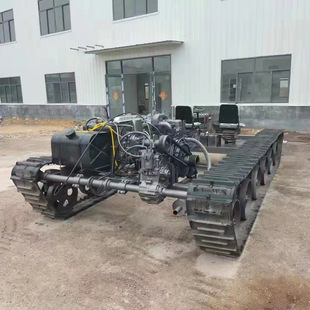 大型坦克底盘 5米变速箱履带行走底盘 无级变速履带底盘