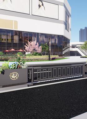 市政道路中74442央离花箱人隔行道落式分地隔带金属花箱护带栏厂