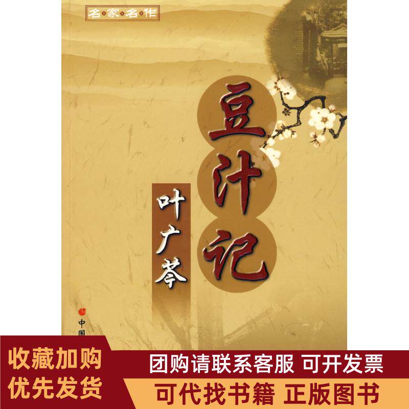 正版图书 名家名作豆汁记－叶广芩著叶广芩中国盲文出版社