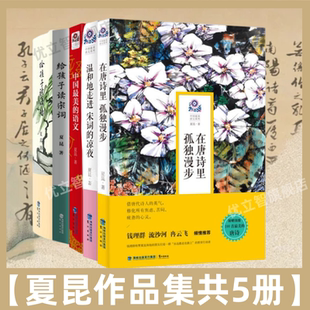 【夏昆作品集共5册】在唐诗里孤独漫步+温和地走进宋词的凉夜+中国最美的语文+给孩子读宋词+给孩子读唐诗 鹭江出版社中国语文之美