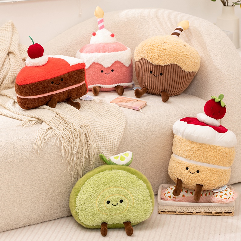 赛特嘟嘟草莓生日蛋糕毛绒公仔慕斯玛芬瑞士卷甜品玩偶女生日礼物